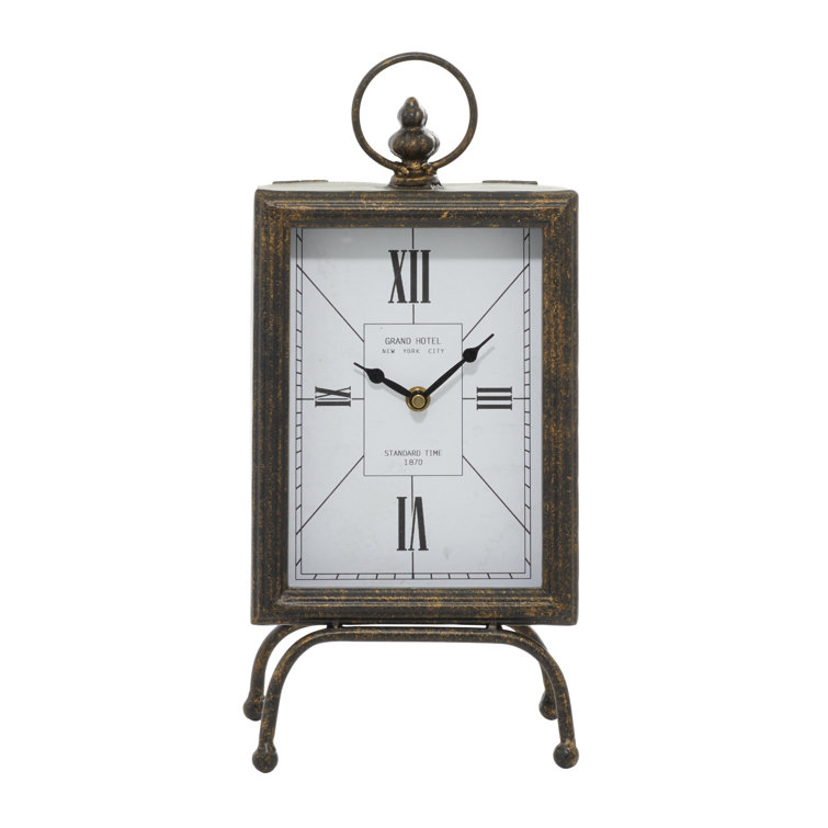 Williston Analog Mechanical Tabletop Clock in Brass Wayfair